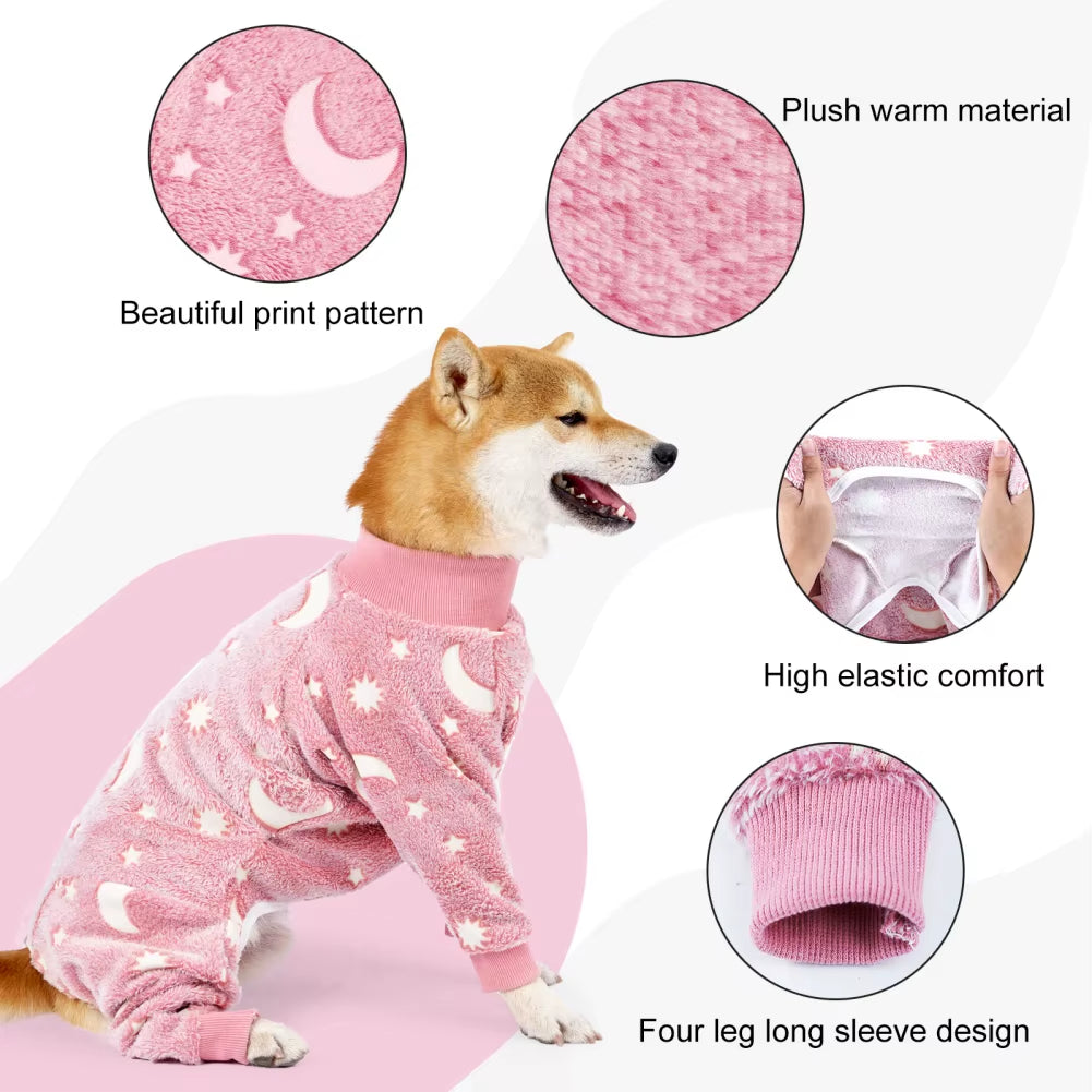 Winter Pet Dog Clothing Flannel Dog Pajamas Medium and Large Dog Pet Pajamas Pet Clothing