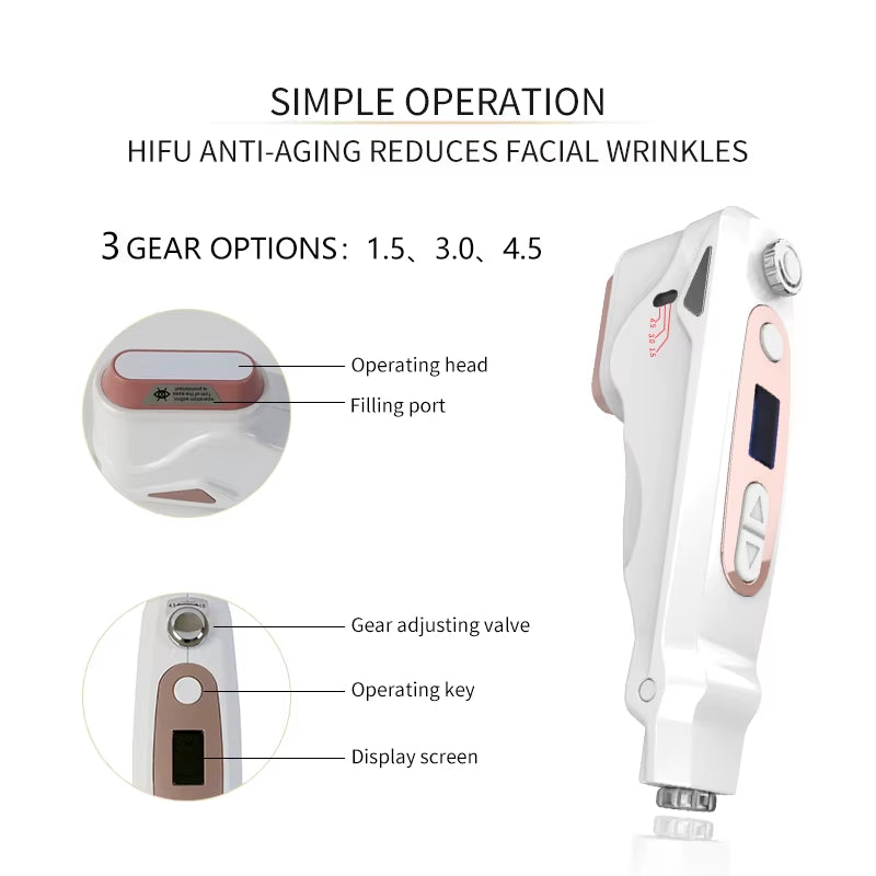 2024 Professional Mini HIFU Face Lifting Machine anti Aging Wrinkle Home Use Beauty Devices Ultrasonic Skincare Facial Products