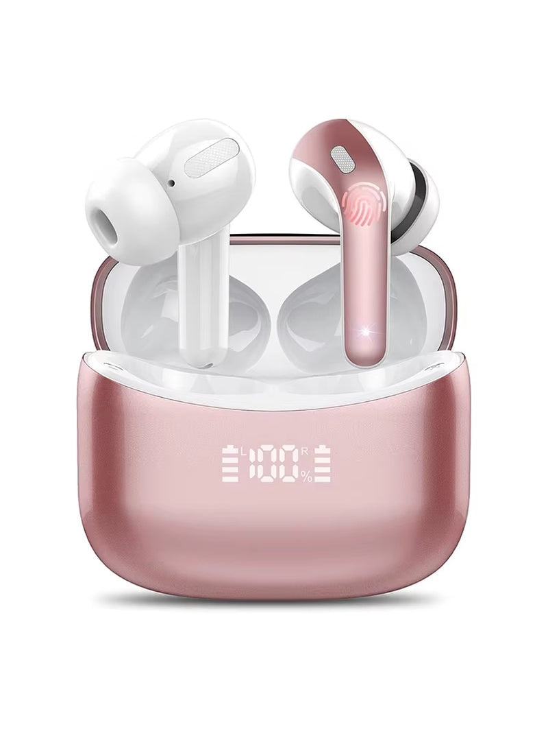 Wireless Bluetooth Earbuds Headphones 52 Hrs Playtime IPX7 Waterproof 4 Mic Call Noise Cancelling with LED Display Charging Case