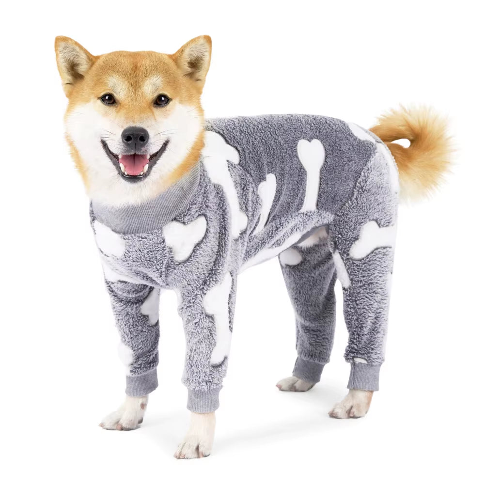 Winter Pet Dog Clothing Flannel Dog Pajamas Medium and Large Dog Pet Pajamas Pet Clothing