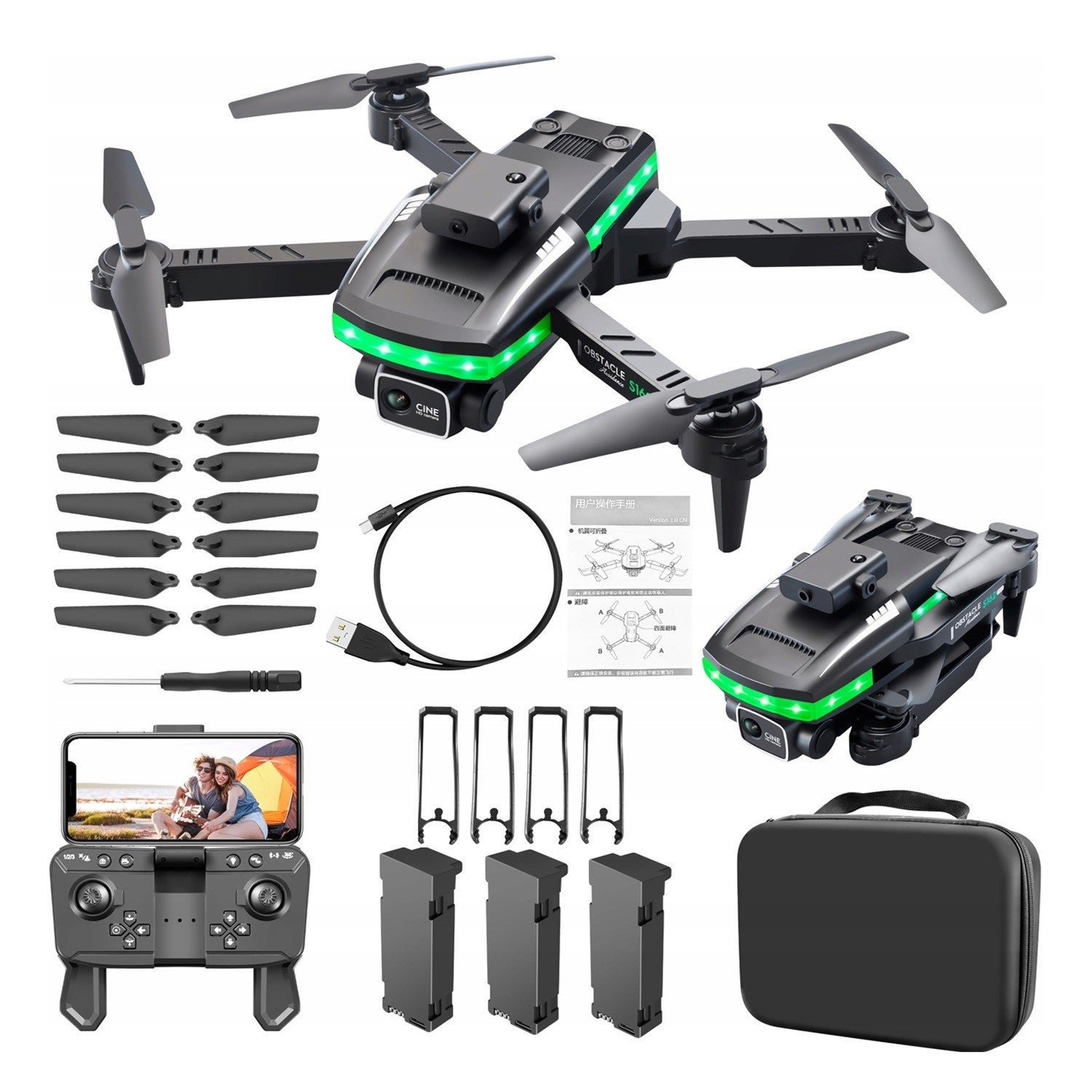 Mini Drone with Camera for Kids Adults 4K HD FPV Foldable RC Quadcopter 360°Flip