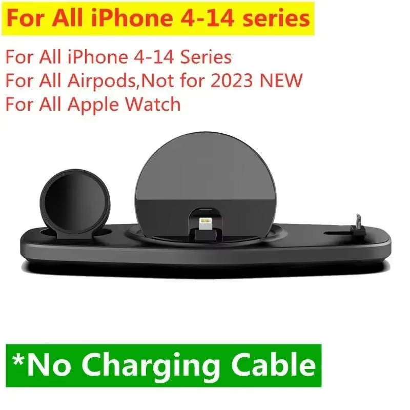Wireless Charger 3 in 1 Stand Desktop Mobile Phone Chargers for Iphone 15 14 13 12 Max Pro Apple Watch9/8/7 Airpod Fast Charging