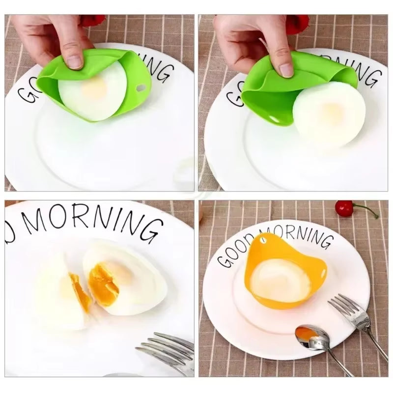 4Pcs Silicone Egg Poacher Poaching Pan Mold Kitchen Tool
