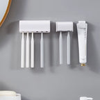 Punch-Free Wall-Mounted Toothbrush Holder Toothpaste Storage Rack Bath Organizer Bathroom Accessories