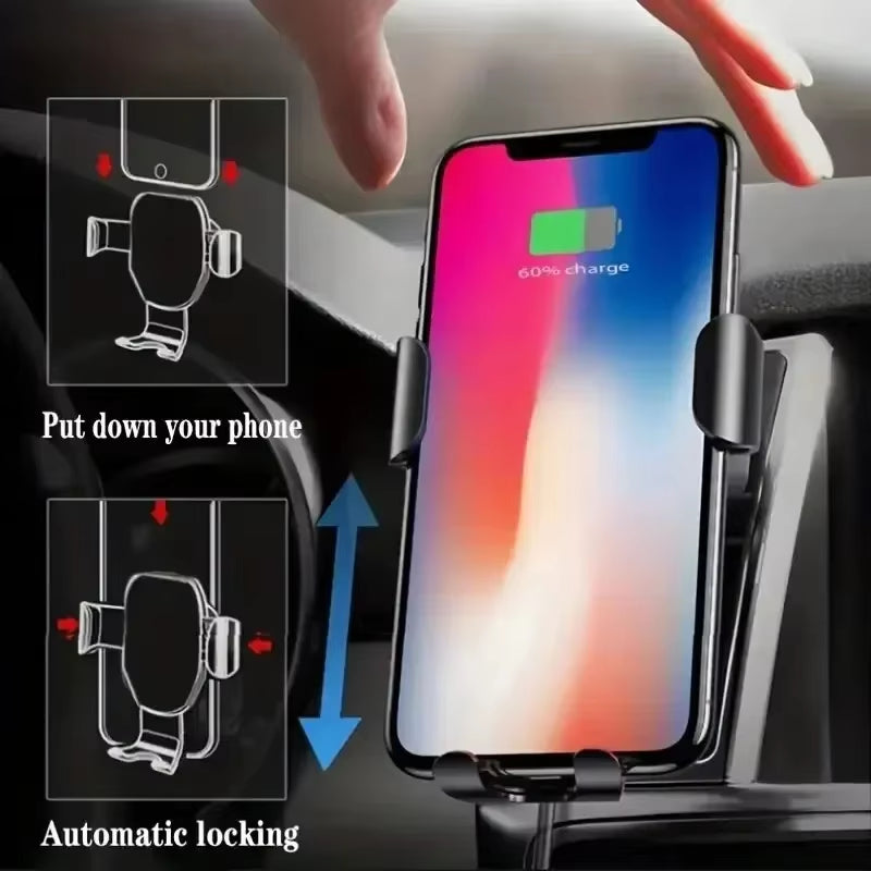 Wireless Car Charger Mobile Phone Holder Gravity Induction Car Air Outlet Fast Wireless Charging Stand for Iphone Samsung Xiaomi