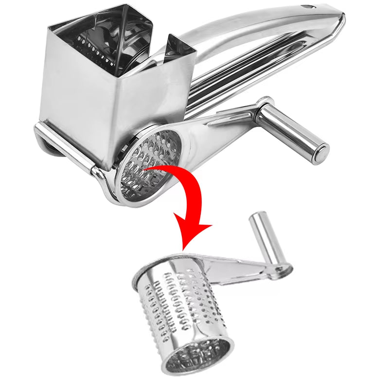 4 Drums Blades Rotary Cheese Grater Stainless Steel Cheese Slicer Shredder Butter Cutter Kitchen Gadgets