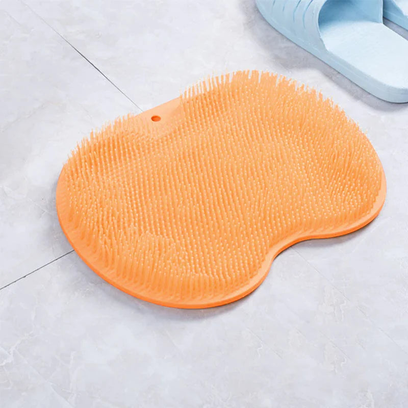 Exfoliating Shower Massage Scraper Bathroom Non-Slip Bath Mat Back Massage Brush Silicone Foot Wash Body Cleaning Bathing Tool