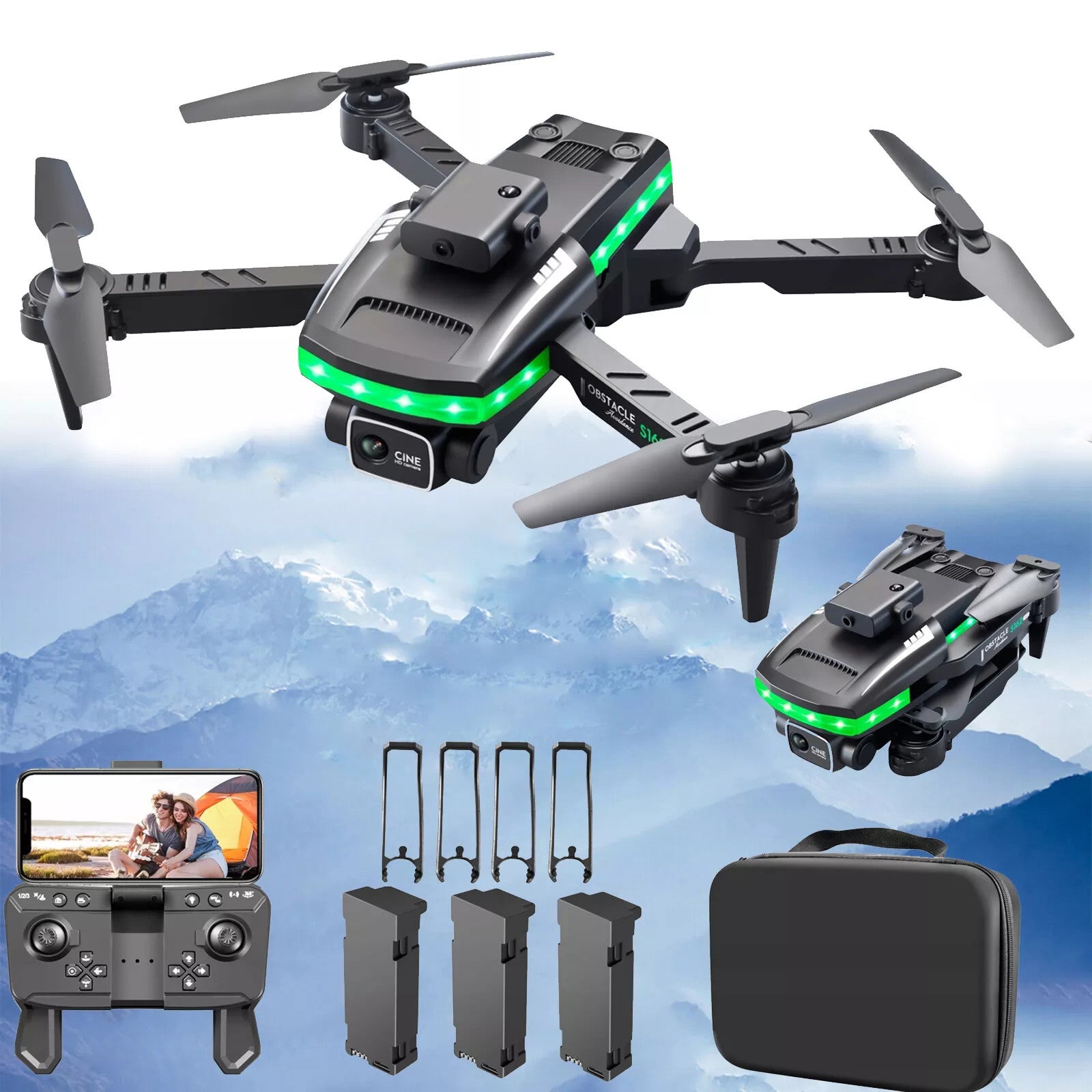 Mini Drone with Camera for Kids Adults 4K HD FPV Foldable RC Quadcopter 360°Flip