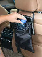 Car Garbage Bin Oxford Cloth Black Auto Trash Bag Hanging Seat Back Storage Bag Trash Can Organizer Car Accessories Interior