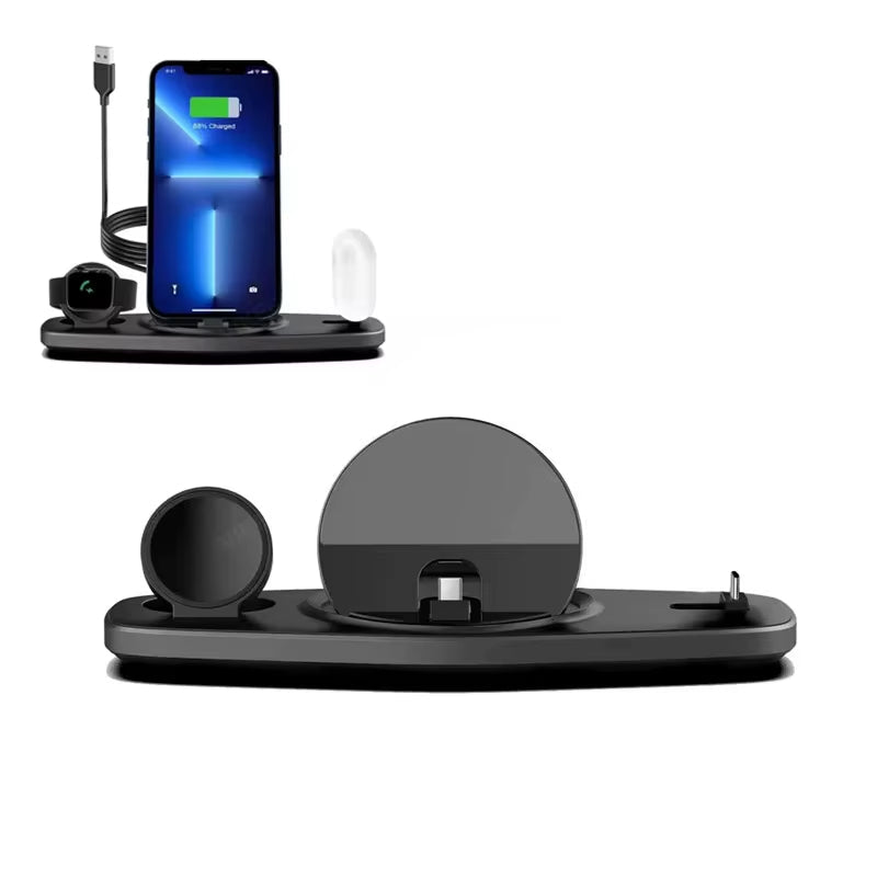 Wireless Charger 3 in 1 Stand Desktop Mobile Phone Chargers for Iphone 15 14 13 12 Max Pro Apple Watch9/8/7 Airpod Fast Charging