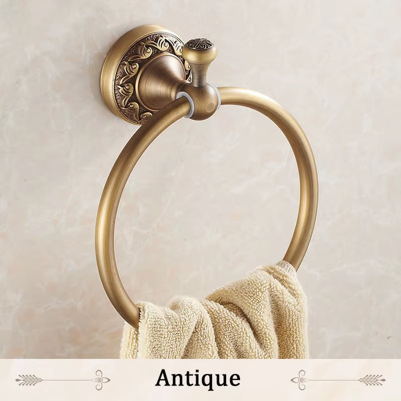 New Arrival Euro Style Wal-Mount Antique Bronze Towel Ring Classic Bathroom Accessories Bath Towel Holder Bath Hardware 3707F