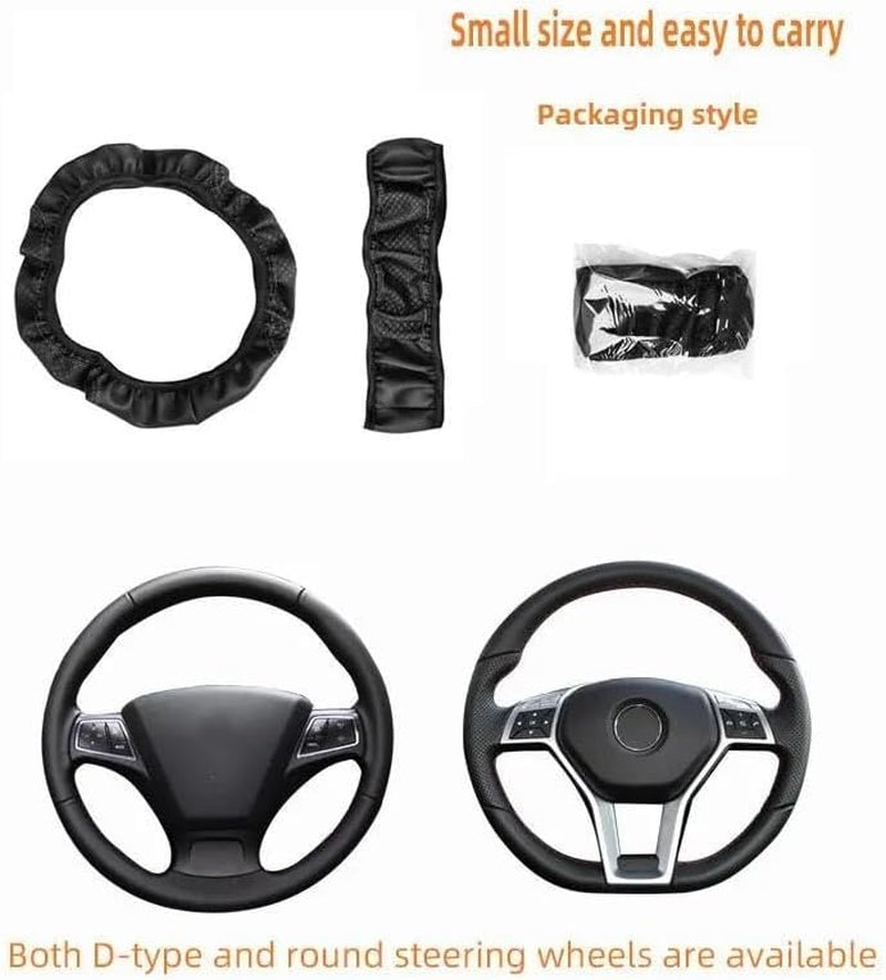 Steering Wheel Covers PU Embossed Three-Dimensional 37-38CM Car Accessories Car Steering Wheel Cover without Inner Ring Comfortable Soft Car Steering Wheel Cover