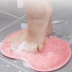 Exfoliating Shower Massage Scraper Bathroom Non-Slip Bath Mat Back Massage Brush Silicone Foot Wash Body Cleaning Bathing Tool