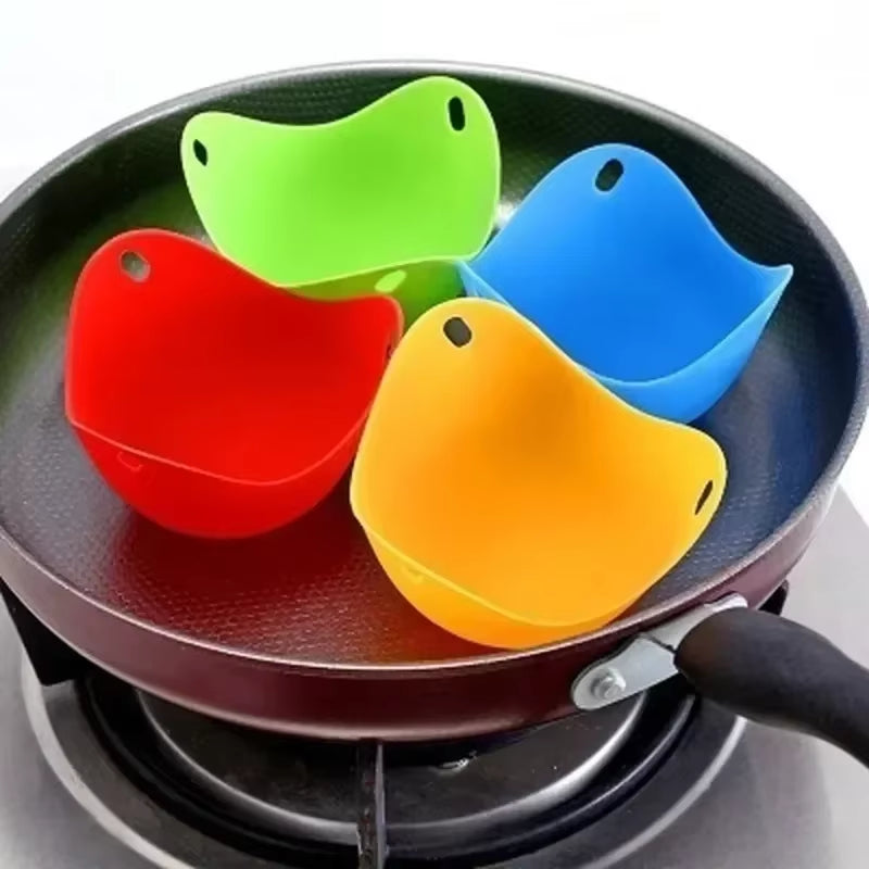 4Pcs Silicone Egg Poacher Poaching Pan Mold Kitchen Tool