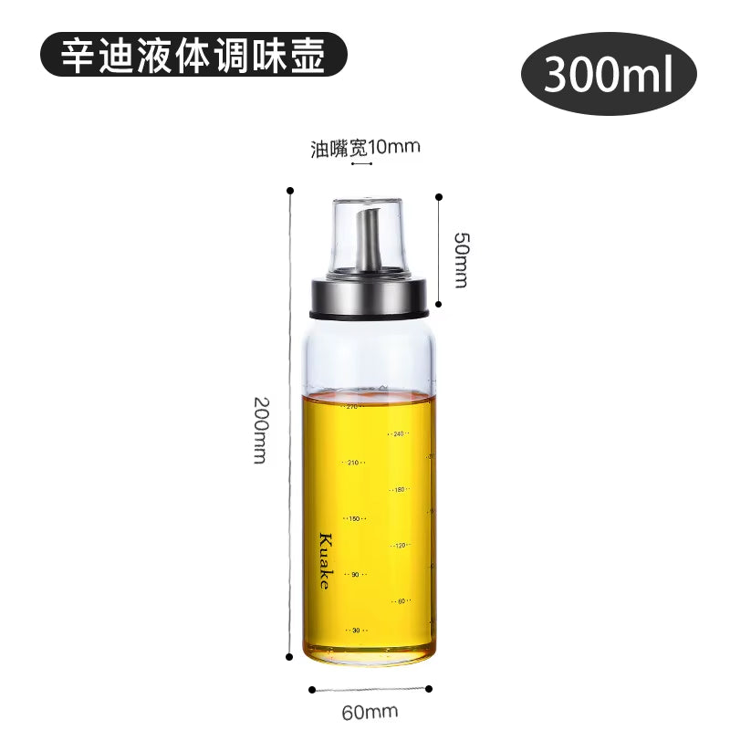 Durable High Borosilicate Glass Oil Bottle Soy Sauce Jar Vinegar Pot Leak-Proof Seasoning Storage Bottle Kitchen Gadgets
