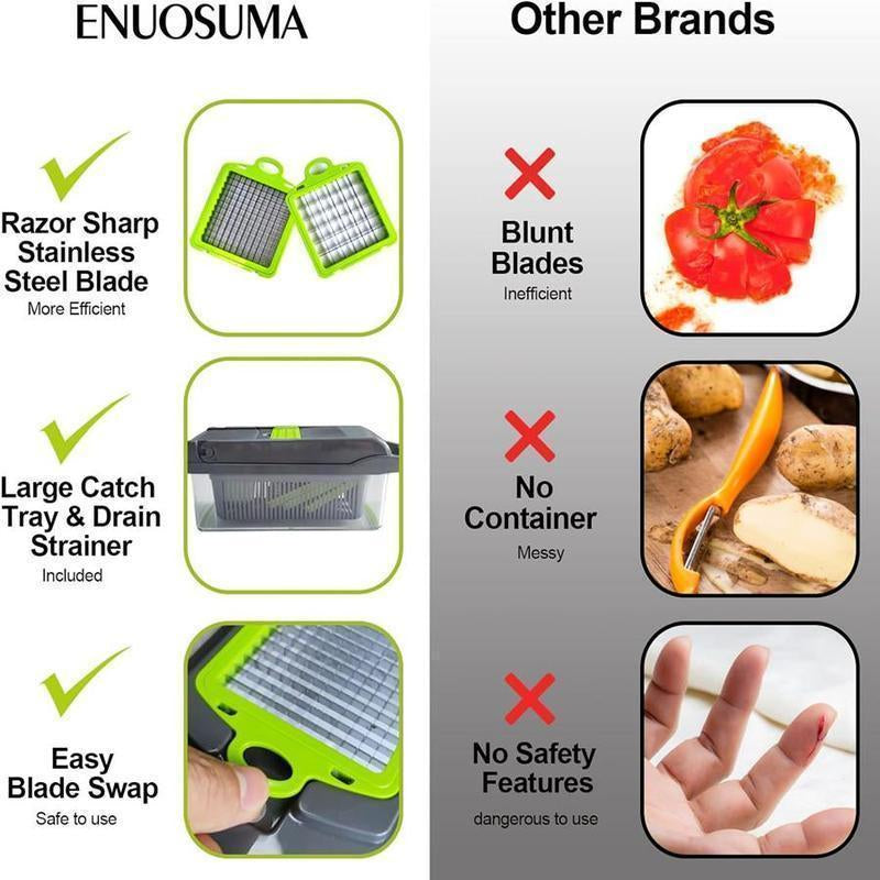 14 in 1 Multifunctional Vegetable Chopper with Blades for Efficient Cutting and Chopping Kitchen Accessories Utensils