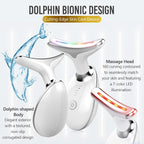 Neck Face Beauty Device Face Massager, Skin Care Facial Massager 3 in 1 Portable Face Toning Devices for Skintightening & Neck Lifting, EMS Care Massage Heating Equipment,7 Color Led 3 Modes