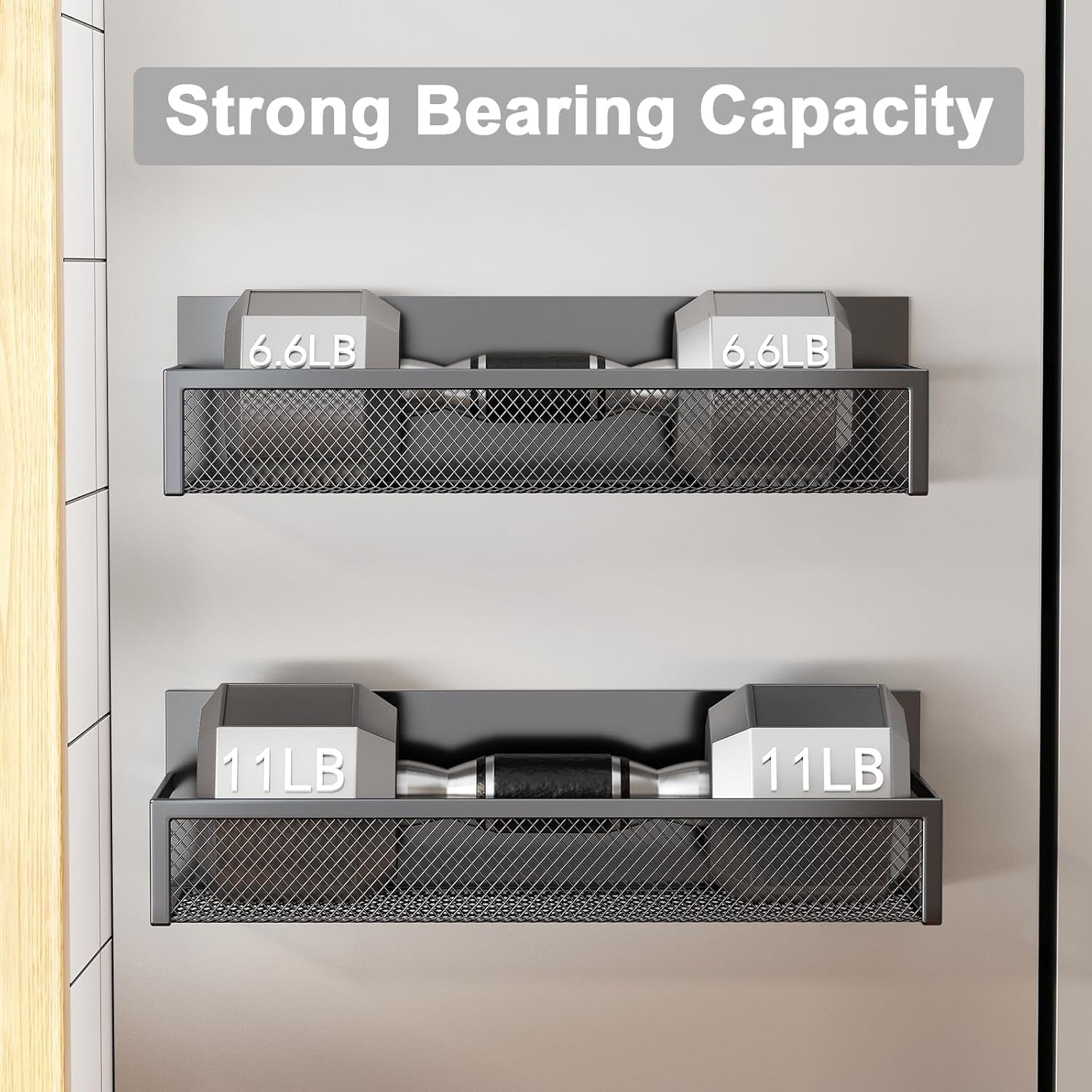 Magnetic Spice Rack Set for Refrigerator - 2 Pack with Adjustable Hooks for Kitchen Organization and Storage