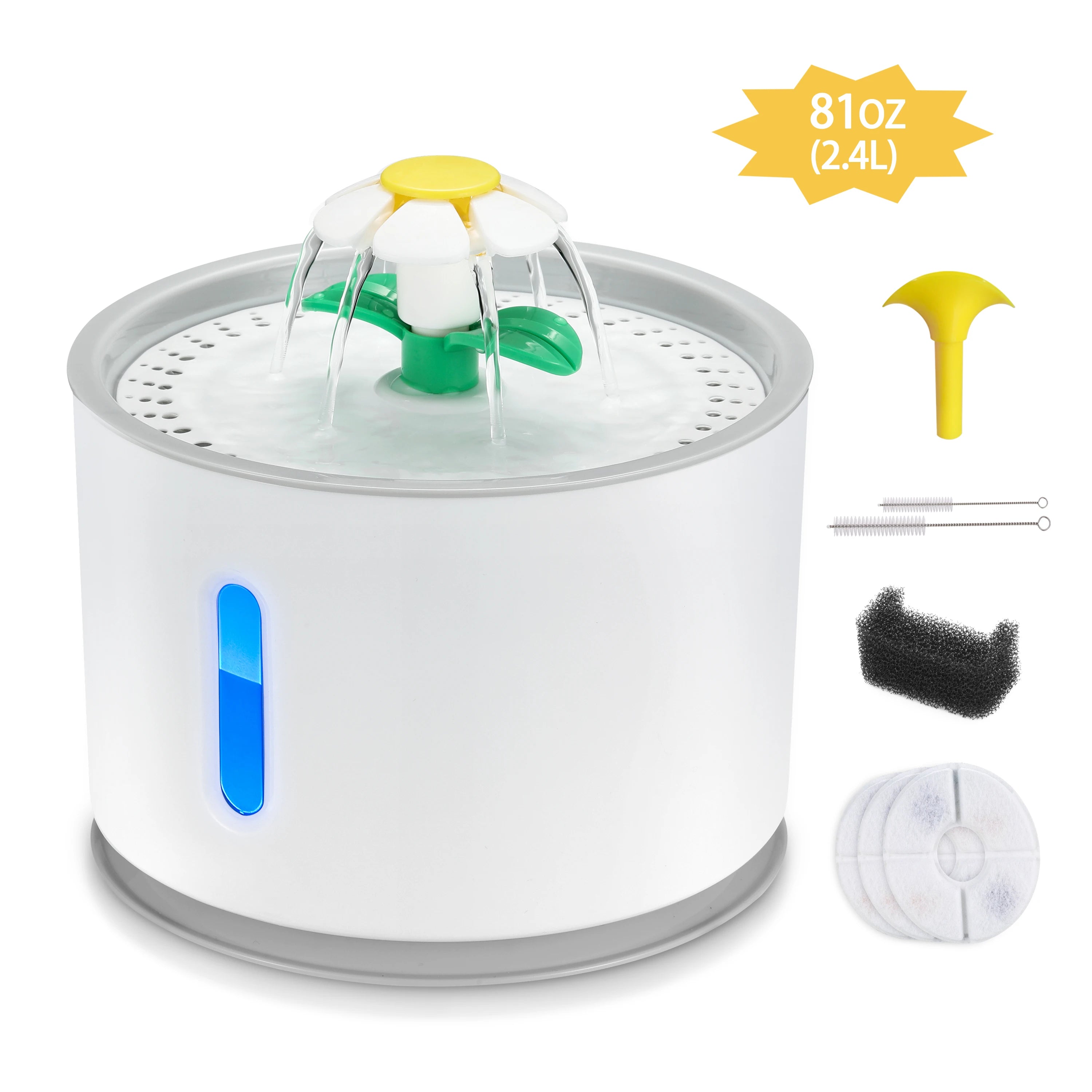 2.4L Automatic Pet Cat Water Fountain with LED Electric USB Dog Cat Pet Automatic Pet Drinking Fountain Dispenser