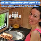 2Pcs RV Shower Corner Storage Bar Adjustable Rust Proof Stainless Steel Bathroom Shelves Organization Rod for Camper Travel