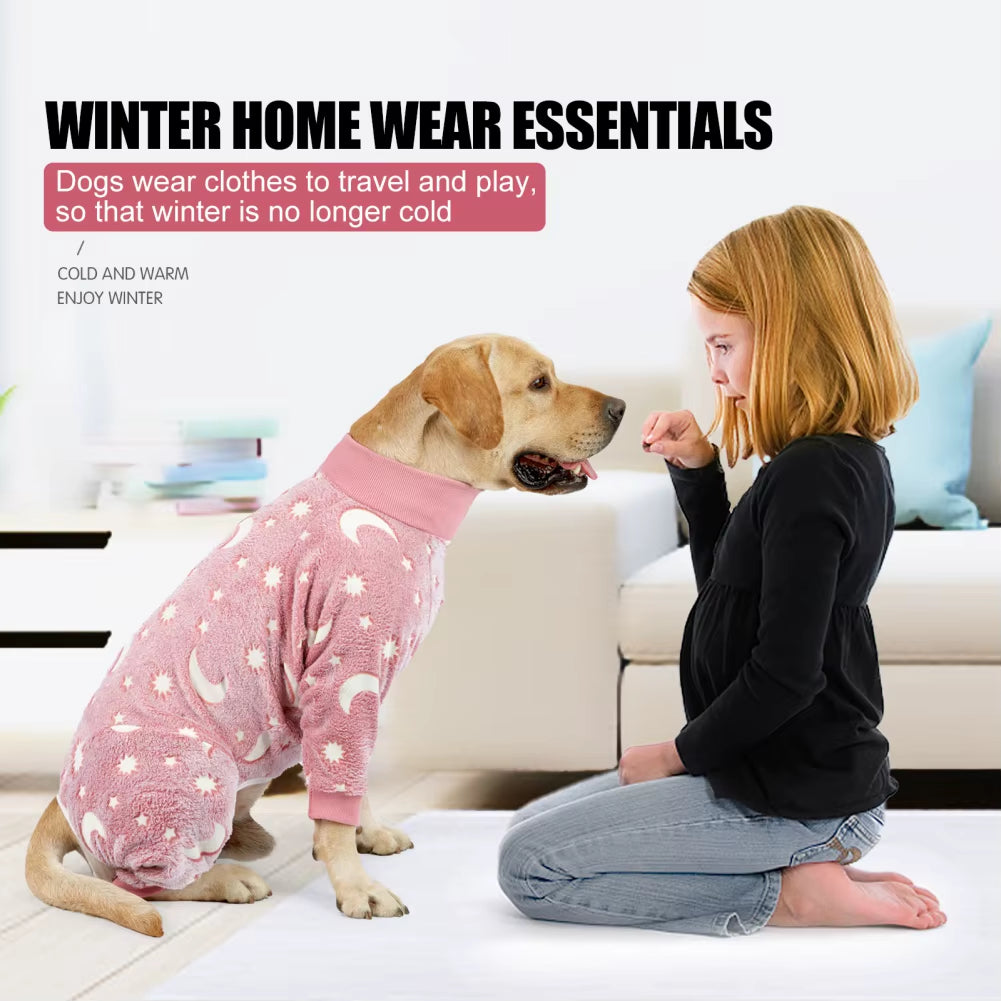 Winter Pet Dog Clothing Flannel Dog Pajamas Medium and Large Dog Pet Pajamas Pet Clothing