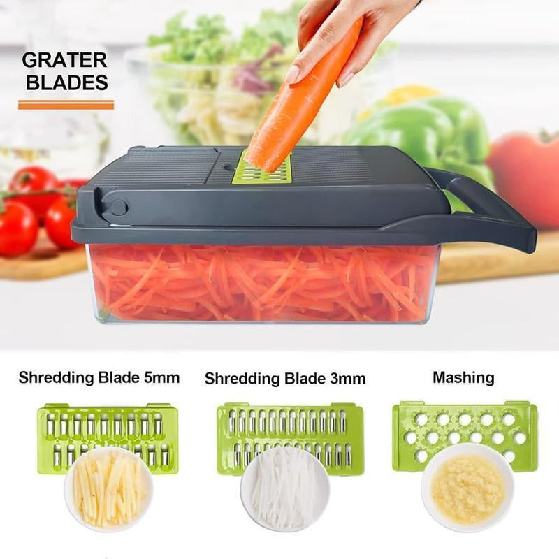 14 in 1 Multifunctional Vegetable Chopper with Blades for Efficient Cutting and Chopping Kitchen Accessories Utensils