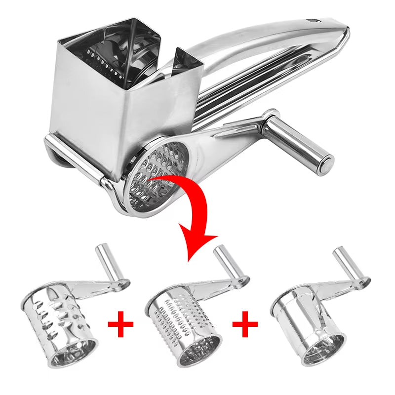 4 Drums Blades Rotary Cheese Grater Stainless Steel Cheese Slicer Shredder Butter Cutter Kitchen Gadgets