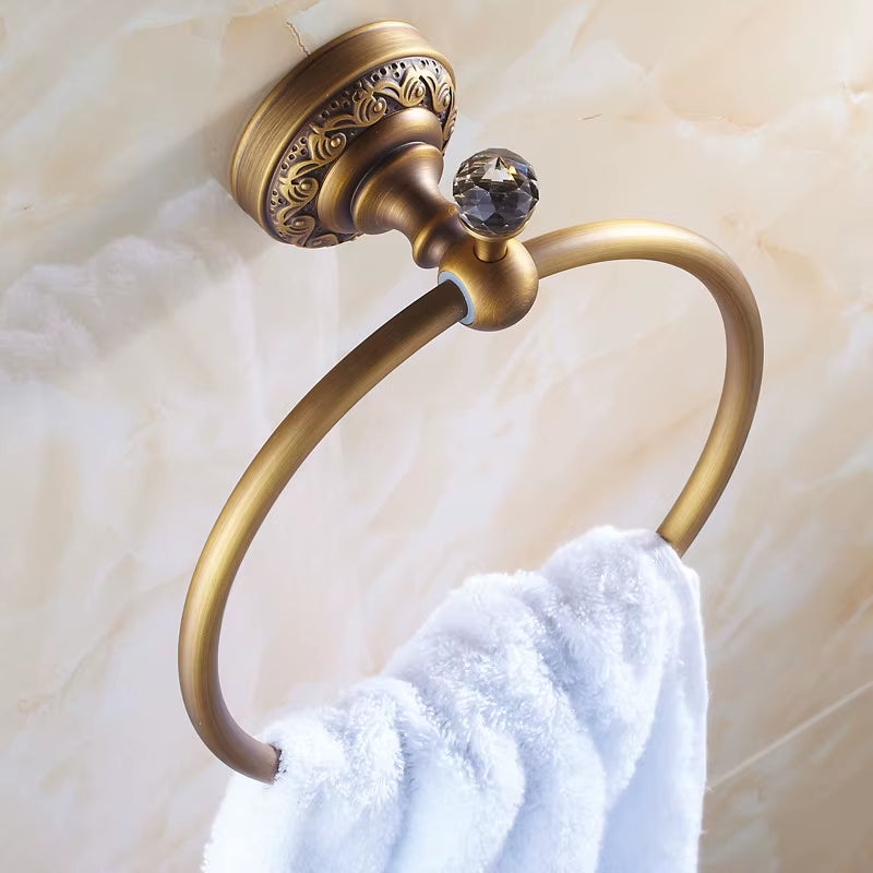 New Arrival Euro Style Wal-Mount Antique Bronze Towel Ring Classic Bathroom Accessories Bath Towel Holder Bath Hardware 3707F