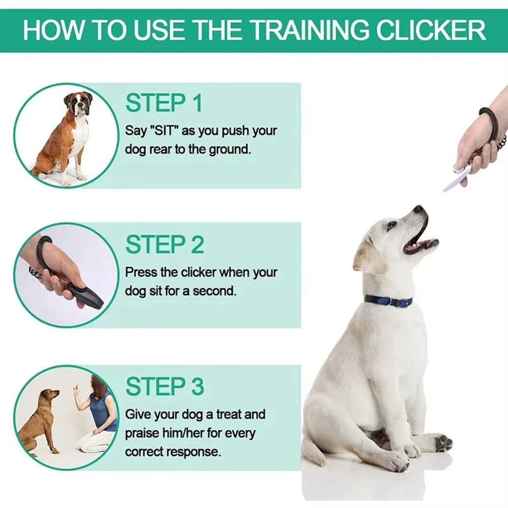 Pet Clicker Dog Training Whistle Pet Dog Cat Training Sound Pet Dog Trainer Assistive Guide with Key Ring Dog Pet Supplies