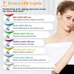 Neck Face Beauty Device Face Massager, Skin Care Facial Massager 3 in 1 Portable Face Toning Devices for Skintightening & Neck Lifting, EMS Care Massage Heating Equipment,7 Color Led 3 Modes