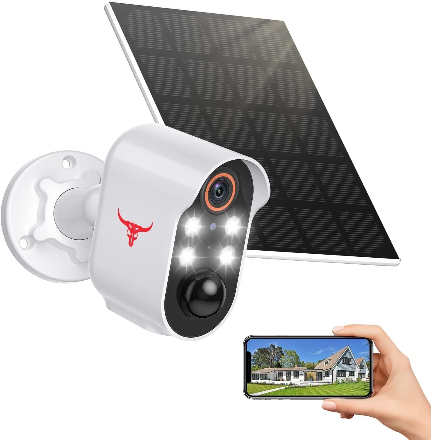 Wireless Solar Security Camera 1080P with Color Night Vision & Human Detection..