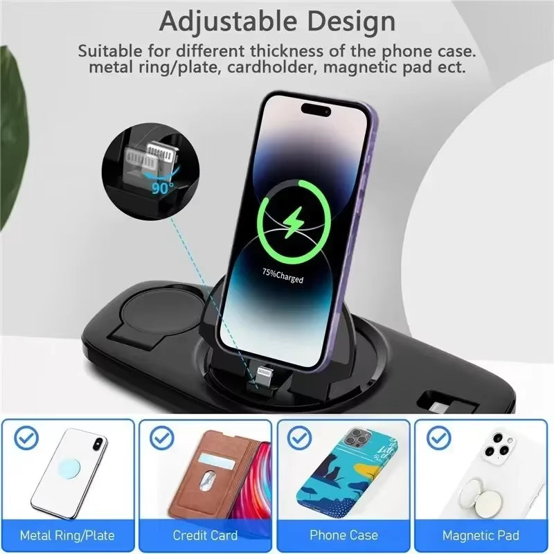 Wireless Charger 3 in 1 Stand Desktop Mobile Phone Chargers for Iphone 15 14 13 12 Max Pro Apple Watch9/8/7 Airpod Fast Charging