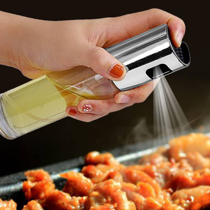 BBQ Healthy Kitchen Cooking Oil Vinegar Spray Bottle Push Type Oil Spray Bottlepump Oil Tank Leakproof BBQ Sprayer BBQ Tools Kitchen Gadgets