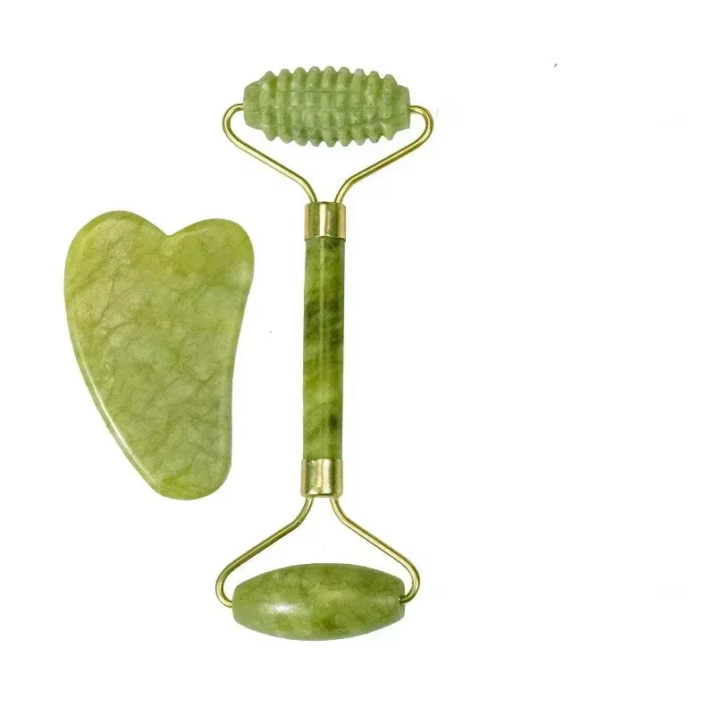 Facial Smooth Beauty Massage Natural Jade Roller Massager Face Liftting Massager Anti-Wrinkle Gua Sha Beauty Skin Care Tool