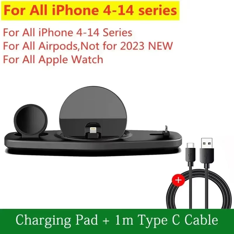 Wireless Charger 3 in 1 Stand Desktop Mobile Phone Chargers for Iphone 15 14 13 12 Max Pro Apple Watch9/8/7 Airpod Fast Charging