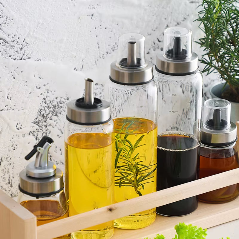 Durable High Borosilicate Glass Oil Bottle Soy Sauce Jar Vinegar Pot Leak-Proof Seasoning Storage Bottle Kitchen Gadgets