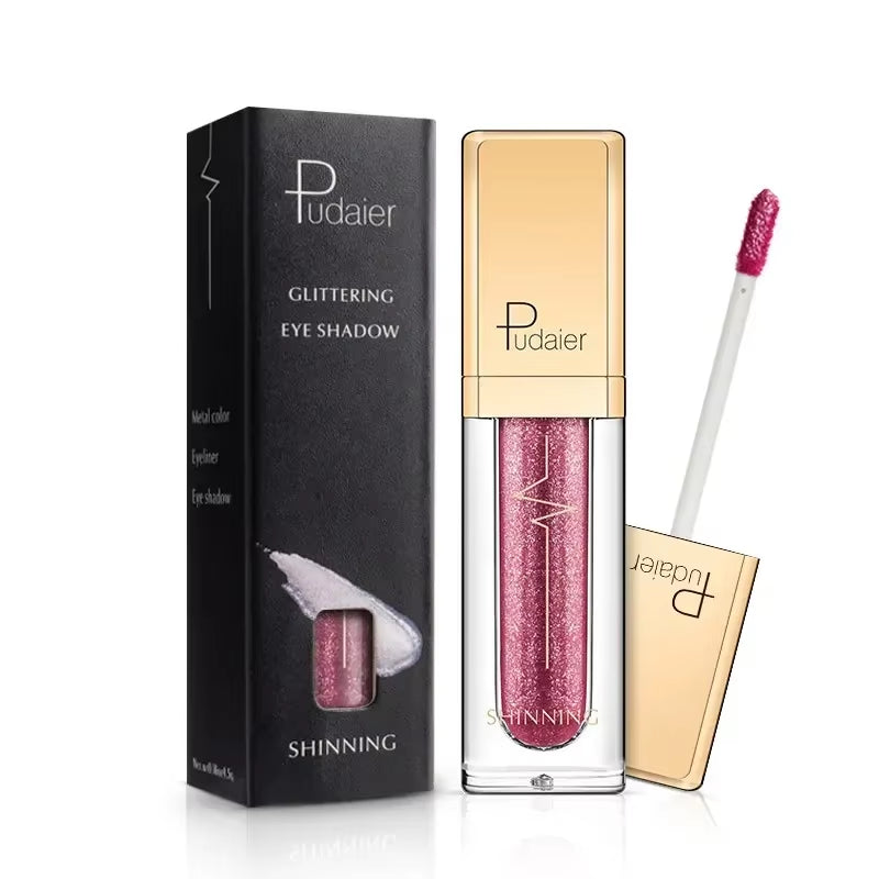 New Make up Liquid Eyeshadow Waterproof Glitter Pigments Purple Gold Metalic Women Beauty Gel Eye Shadow Cream 18 Colors Makeup